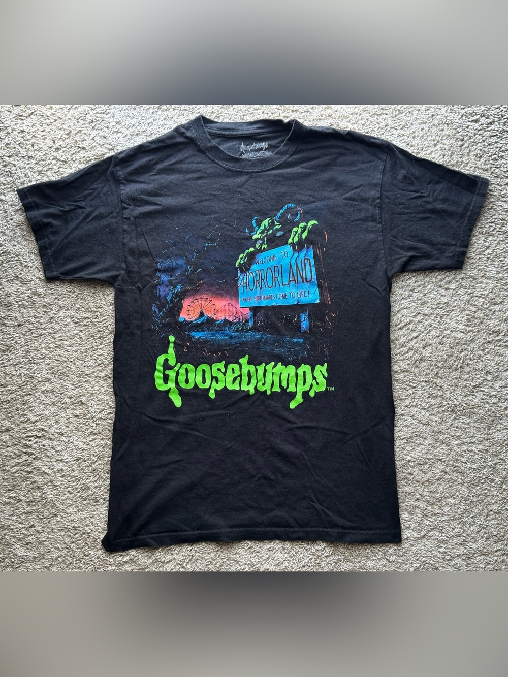 Goosebumps HorrorLand Black Graphic T-Shirt Size Medium